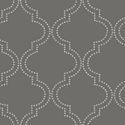 Brewster Wallcovering Tetra Charcoal Quatrefoil Charcoal