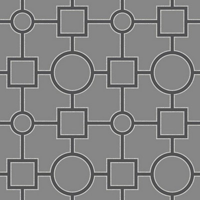 Brewster Wallcovering Matrix Black Geometric Black