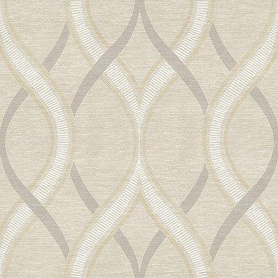 Brewster Wallcovering Frequency Beige Ogee Beige
