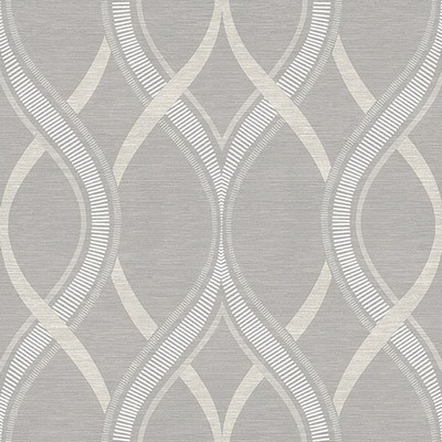 Brewster Wallcovering Frequency Grey Ogee Grey