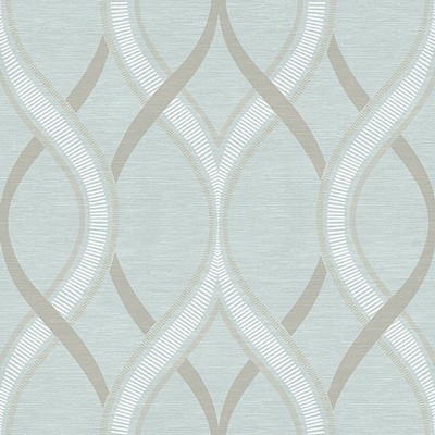 Brewster Wallcovering Frequency Turquoise Ogee Turquoise