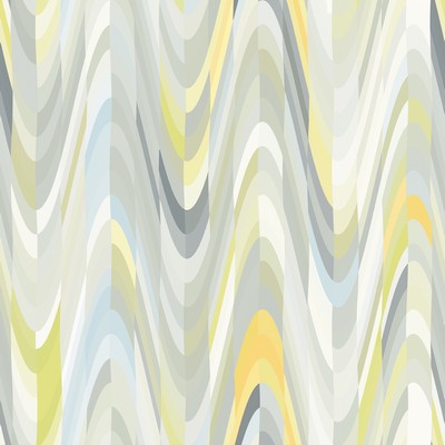 Brewster Wallcovering Aurora Yellow Geometric Wave Wallpaper Yellow