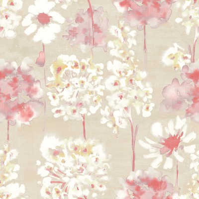 Brewster Wallcovering Marilla Red Watercolor Floral Wallpaper Red
