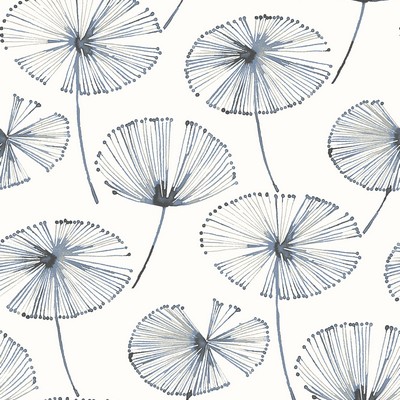 Brewster Wallcovering Paradise Navy Fronds Wallpaper Navy