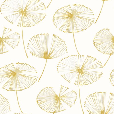 Brewster Wallcovering Paradise Gold Fronds Wallpaper Gold