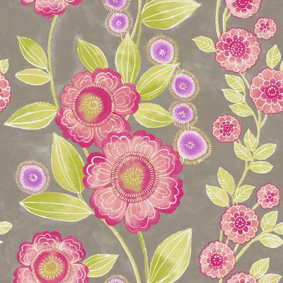 Brewster Wallcovering Bloom Pink Floral Wallpaper Pink