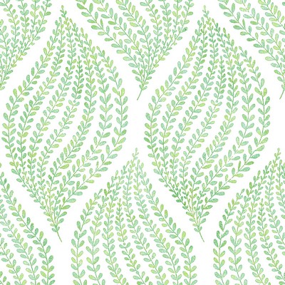 Brewster Wallcovering Arboretum Green Leaves Wallpaper Green