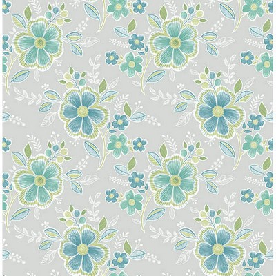 Brewster Wallcovering Chloe Green Floral Green