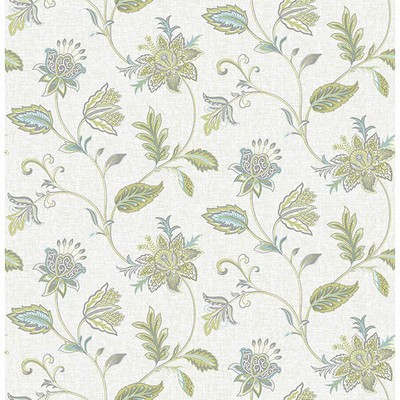 Brewster Wallcovering Georgette Turquoise Jacobean Turquoise