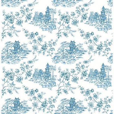 Brewster Wallcovering Laure Blueberry Toile Blueberry