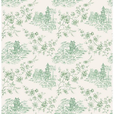 Brewster Wallcovering Laure Green Toile Green
