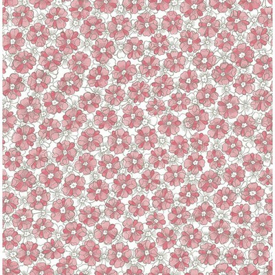 Brewster Wallcovering Allison Pink Floral Pink
