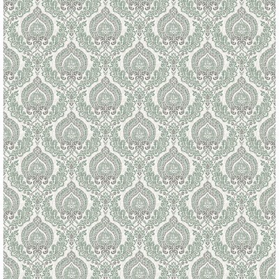 Brewster Wallcovering Lulu Dark Green Damask Dark Green