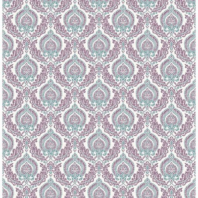 Brewster Wallcovering Lulu Plum Damask Plum