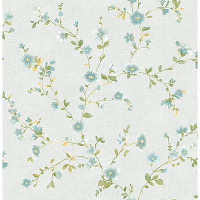 Brewster Wallcovering Delphine Light Blue Floral Light Blue