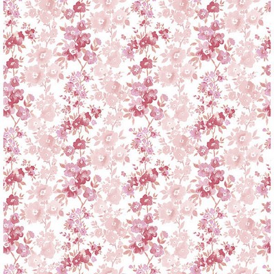 Brewster Wallcovering Charlise Pink Floral Stripe Pink