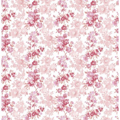 Brewster Wallcovering Charlise Pink Floral Stripe Pink