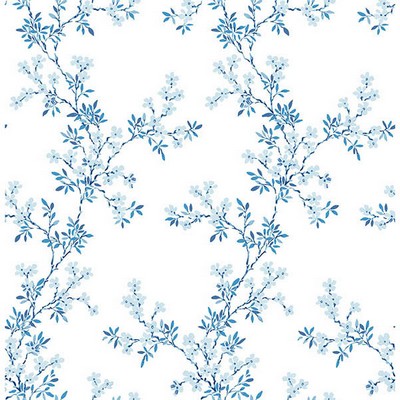 Brewster Wallcovering Claire Blue Floral Trail Blue