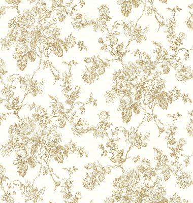 Brewster Wallcovering Louisa Gold Rose Trail Gold