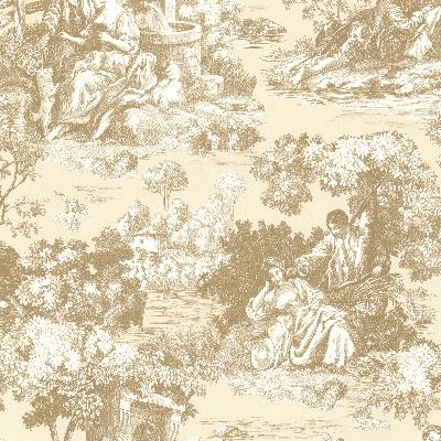 Brewster Wallcovering Isabella Gold Toile Gold