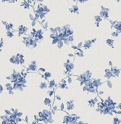 Brewster Wallcovering Wen Sapphire Festival Floral Sapphire