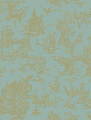Brewster Wallcovering Zen Garden Turquoise Toile Turquoise