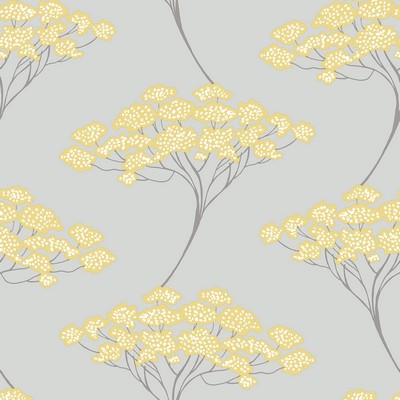 Brewster Wallcovering Banyan Grey Tree Wallpaper Grey/Yellow