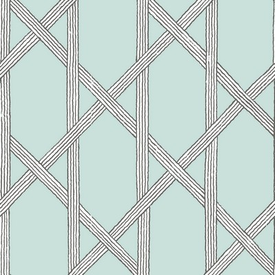 Brewster Wallcovering Mandara Light Blue Trellis Wallpaper Teal