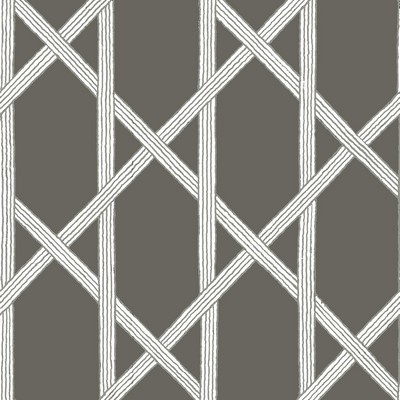 Brewster Wallcovering Mandara Charcoal Trellis Wallpaper Charcoal