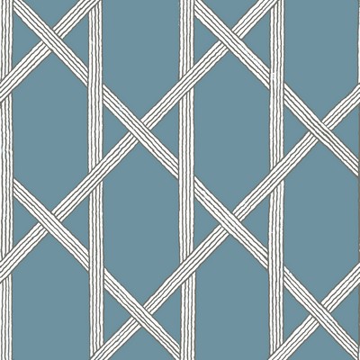 Brewster Wallcovering Mandara Blue Trellis Wallpaper Blue