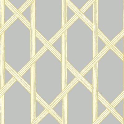 Brewster Wallcovering Mandara Grey Trellis Wallpaper Grey/Yellow