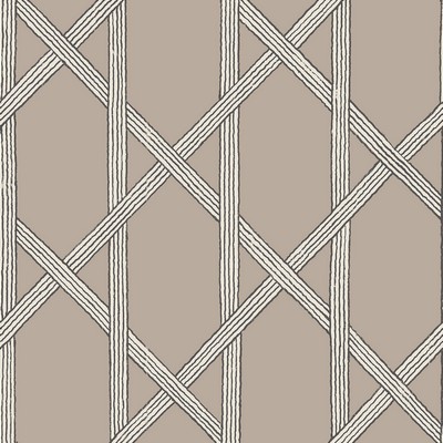 Brewster Wallcovering Mandara Taupe Trellis Wallpaper Taupe