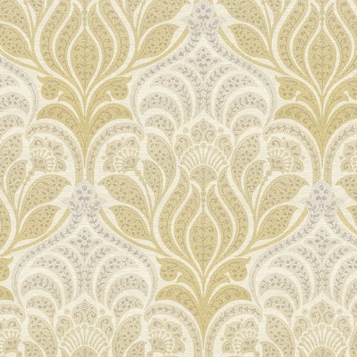 Brewster Wallcovering Twill Yellow Damask Wallpaper Yellow