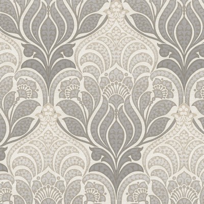 Brewster Wallcovering Twill Charcoal Damask Wallpaper Charcoal