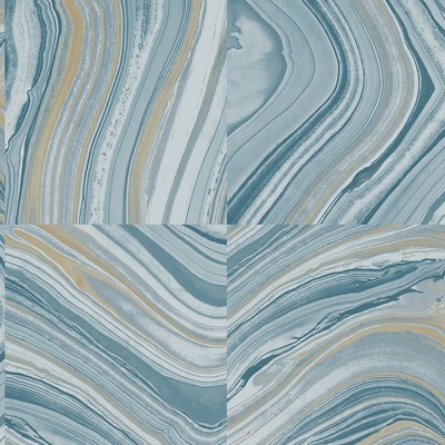 Brewster Wallcovering Agate Blue Stone Wallpaper Emerald
