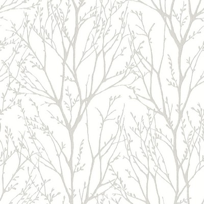 Brewster Wallcovering Autumn Silver Tree Wallpaper Silver