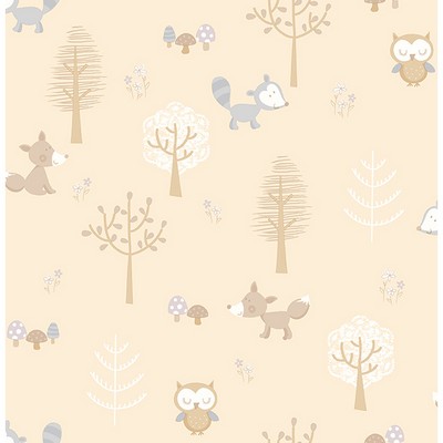Brewster Wallcovering Forest Friends Taupe Animal  Taupe