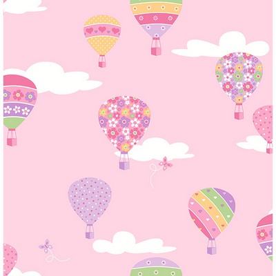 Brewster Wallcovering Hot Air Balloons Pink Balloons Pink