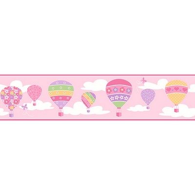 Brewster Wallcovering Balloons Pink Border Pink
