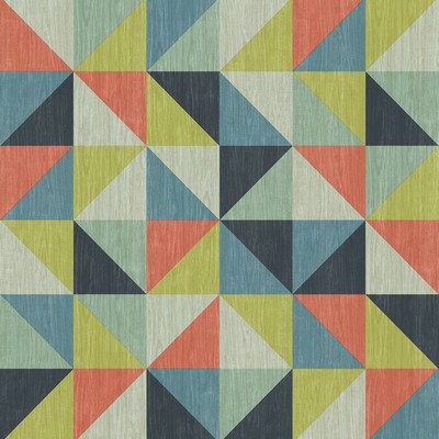 Brewster Wallcovering Puzzle Blue Geometric Wallpaper Blue