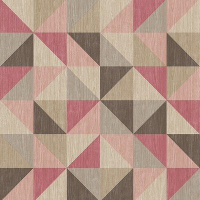 Brewster Wallcovering Puzzle Pink Geometric Wallpaper Pink