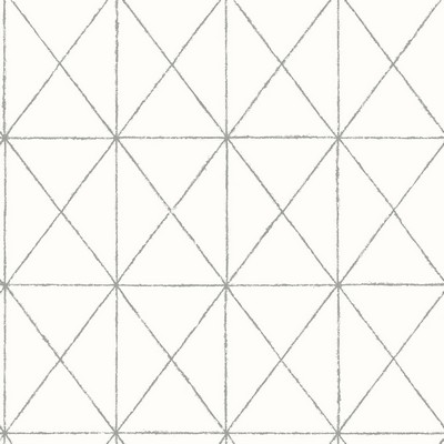 Brewster Wallcovering Intersection White Geometric Wallpaper White