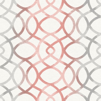 Brewster Wallcovering Twister Coral Trellis Wallpaper Coral