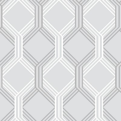Brewster Wallcovering Linkage Grey Trellis Wallpaper Grey