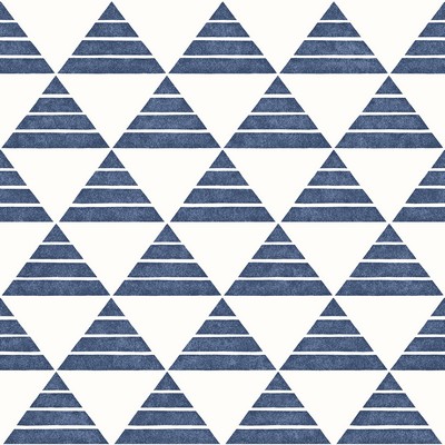Brewster Wallcovering Summit Blue Triangle Wallpaper Blue