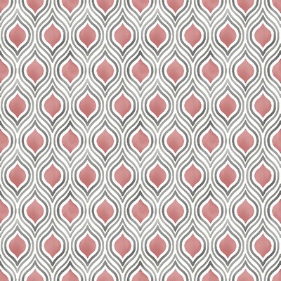 Brewster Wallcovering Plume Coral Ogee Wallpaper Coral