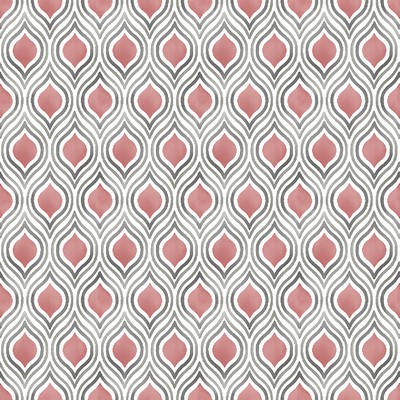 Brewster Wallcovering Plume Coral Ogee Wallpaper Coral