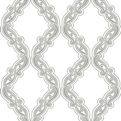 Brewster Wallcovering Harmony Grey Ogee Wallpaper Grey