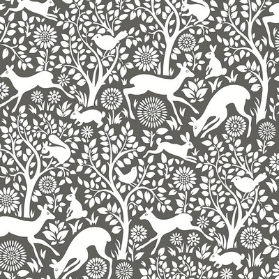 Brewster Wallcovering Meadow Charcoal Animals Wallpaper Charcoal