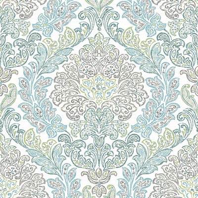 Brewster Wallcovering Fontaine Teal Damask Wallpaper Teal